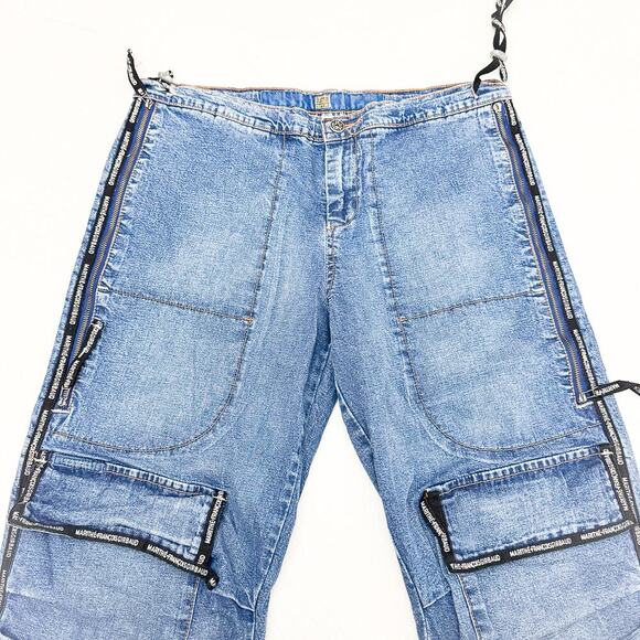 Marithe Francois Girbaud Cargo Pant Y2K Vintage Denim Jeans Wide Leg Size 30 - Picture 4 of 10